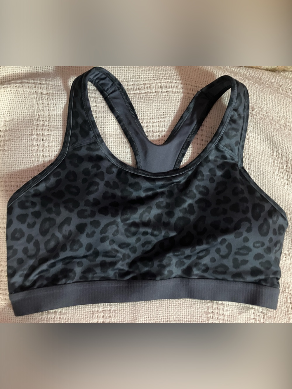 Avia Black Leopard Racerback Sports Bra